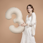 Шар (40''/102 см) Цифра, 3 Slim, Кремовый Латте, Матовый, 1 шт., 901913MCL