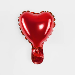 Шар с клапаном (5''/13 см) Микро-сердце, Красный, Металлик, 1 шт., 27228