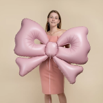 Шар (50''/127 см) Фигура, Бант, Розовый, Сатин, 1 шт. в уп., 27060P