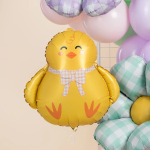 Шар (21''/53 см) Фигура, Цыпленок с бантиком, 1 шт. в уп., 27636P