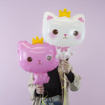 Шар (24''/61 см) Фигура, Котенок Принцесса, Розовый, 1 шт., 21787