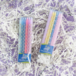 Свечи Серебряные звезды, Ассорти, Металлик, 0,6*12 см, 12 шт. с держат., 802719