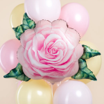 Шар (32''/81 см) Цветок, Акварельная роза, Розовый, 1 шт. в уп., 26687