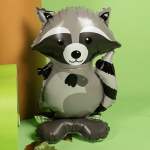 Шар 3D (21''/53 см) Фигура на подставке, Лесной Енот, 1 шт. в уп., 23849