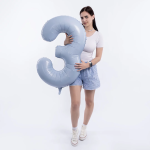 Шар (40''/102 см) Цифра, 3 Slim, Небесный, 1 шт. в уп., 941148