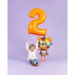 Шар 3D (33''/84 см) Ходячая Фигура, Тигренок Супергерой, 1 шт. в уп., GPW06-P