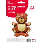Шар 3D (23''/58 см) Фигура на подставке, Мишка, 1 шт. в уп., 23560
