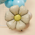 Шар (25''/64 см) Цветок, Ромашка (надув воздухом), Кремовый, Сатин, 1 шт., 27581