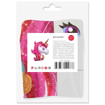 Шар с клапаном (17''/43 см) Мини-фигура, Голова, Цветочный Единорог, Розовый, 5 шт. в уп. (цв.этик.), 17238S5