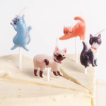 Набор свечей Фигура, Милые котята, Ассорти, 3*3,5 + 4 см, 5 шт. с держат., 639243