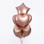 Шар (18''/46 см) Сердце, Розовое Золото, Сатин, 1 шт., 27619