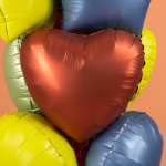 Шар (18''/46 см) Сердце, Кирпично-красный, Сатин, 1 шт., 180000SBRR