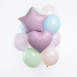 Шар (18''/46 см) Сердце, Сиреневый, Сатин, 1 шт., 27185