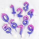 Свеча Цифра, 8 Сияющий космос, на шпажке, Градиент, 6 + 3 см, 1 шт. с держат., 802908