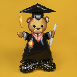 Шар 3D (48''/122 см) Фигура на подставке, Медвежонок Выпускник, 1 шт. в уп., 24574