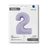 Шар (40''/102 см) Цифра, 2, Сиреневый, Сатин, 1 шт. в уп., 400200SL-P