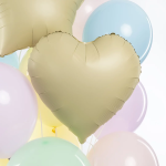 Шар (18''/46 см) Сердце, Ванильный, Сатин, 1 шт., 27183