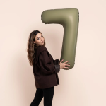 Шар (40''/102 см) Цифра, 7 Slim, Оливковый, Матовый, 1 шт., 901917MOL