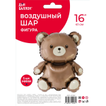 Шар с клапаном (16''/41 см) Мини-фигура, Мишка, 5 шт. в уп., 27452