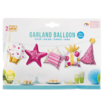 Шар Гирлянда (42''/107 см) Фигура, Праздничный микс, Розовый, 2 шт. в уп., 19941