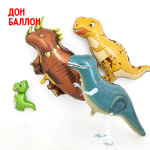 Шар (38''/97 см) Фигура, Динозавр Трицератопс, Коричневый, 1 шт., R949