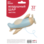 Шар (31''/79 см) Фигура, Самолет, Сатин, 1 шт. в уп., 24607P