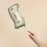 Шар с клапаном (15''/38 см) Мини-фигура, Деньги, 5 шт. в уп., 27344