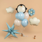 Шар 3D (26''/66 см) Звезда, Составная, Голубой, Сатин, 1 шт. в уп., 24824