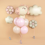 Шар (31''/79 см) Фигура, Милый единорог, Розовый, Сатин, 1 шт. в уп., 26116P