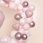 Набор шаров с клапаном (9''/23 см) Мини-сердце, Пыльная роза, 5 шт. в уп., 224968