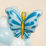Шар (34''/86 см) Фигура, Изящная бабочка, Голубой, Сатин, 1 шт., 27635