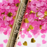 Пневмохлопушка (12/30 см), Ура, Девочка!, Сердца фольга и тишью, Розовый/Золото, 1 шт., 723007