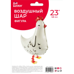 Шар 3D (23''/58 см) Ходячая Фигура, Курица, Белый, 1 шт. в уп., 24560P