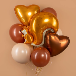 Шар (19''/48 см) Сердце, Терракота, Бохо, 1 шт., 228089