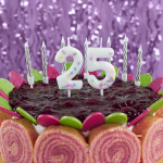 Свеча Цифра, 2 Сладкое конфетти, на шпажке, Белый, 5 + 7 см, 1 шт. с держат., 802842