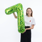 Шар (40''/102 см) Цифра, 7 Пиксели, Зеленый, 1 шт. в уп., 26907