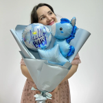 Шар (14''/36 см) Мини-фигура, Маленькая лошадка, Голубой, 1 шт., 902857AB