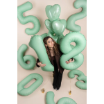 Шар (40''/102 см) Цифра, 3 Slim, Мятный, Матовый, 1 шт. в уп., B901913MM