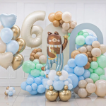 Шар (41''/104 см) Фигура, Мишка со звездочкой, 1 шт., 23933