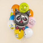 Шар (32''/81 см) Фигура, Енотик с сердечком, 1 шт. в уп., 23521