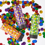 Хлопушка пружинная (4/10 см), Яркое конфетти, Круги фольга, Ассорти, 3 шт., 723020