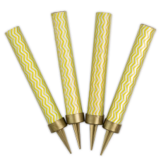 Свеча Фонтан для торта, 30 сек, Зигзаги, Сияющая иллюзия, Голография, 10 см, 4 шт., ВВ003/3