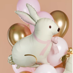 Шар (33''/84 см) Фигура, Зайка с розовым бантиком, Сатин, 1 шт. в уп., 27550P