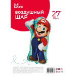 Шар (27''/69 см) Фигура, Водопроводчик Марио, 1 шт. в уп., 24406