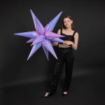 Шар 3D (40''/102 см) Звезда, Составная, Сиреневый, Хамелеон, 1 шт. в уп., 24916