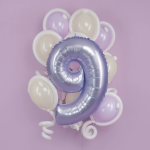 Шар (40''/102 см) Цифра, 9, Сиреневый, Сатин, 1 шт., 400900SL