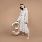 Шар (40''/102 см) Цифра, 3 Slim, Звездное Золото, Матовый, 1 шт., 901913MSG