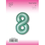Шар (40''/102 см) Цифра, 8 Slim, Тиффани, Сатин, 1 шт. в уп., B901918STU