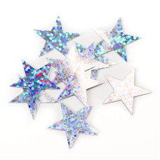 Конфетти Звезда, Серебро, Голография, 0,7 см, 17 г., 6014471