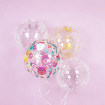 Шар (20''/51 см) Сфера, Deco Bubble, Новогодний микс, Прозрачный, Кристалл, 1 шт. в уп., 5102034